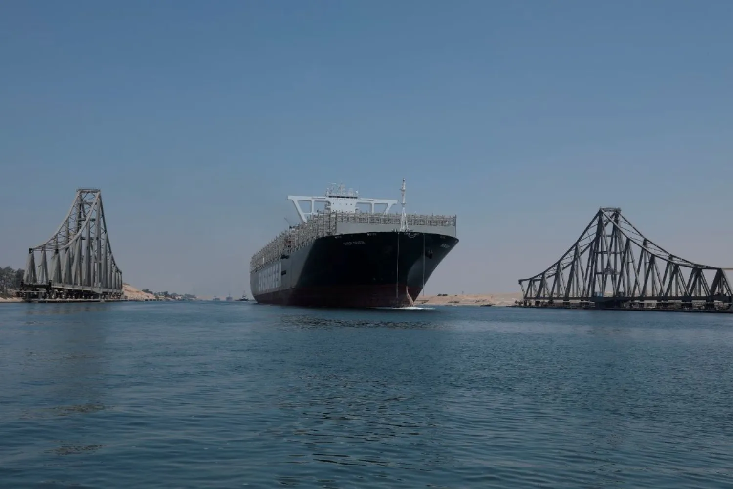 Ever Given, one of the world's largest container ships, is seen after sailing through Suez Canal in Ismailia, Egypt August 20, 2021. Suez Canal Authority/Handout via Reuters