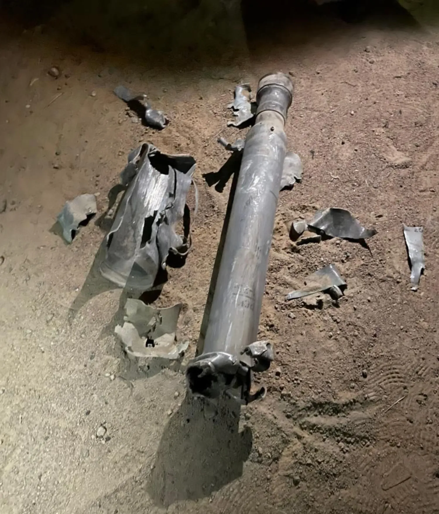 The projectile damaged a car in Najran.