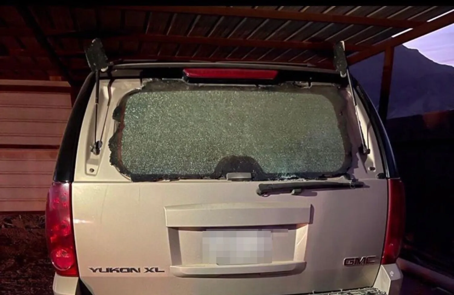 A vehicle is damaged from the Houthi attack on Friday. (SPA)