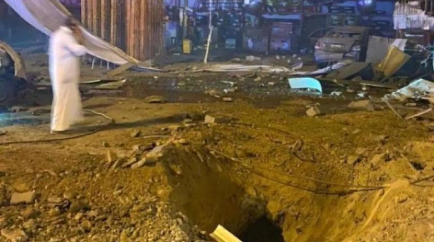 Damage caused by the Houthi attack on Friday. (Saudi Civil Defense Directorate)