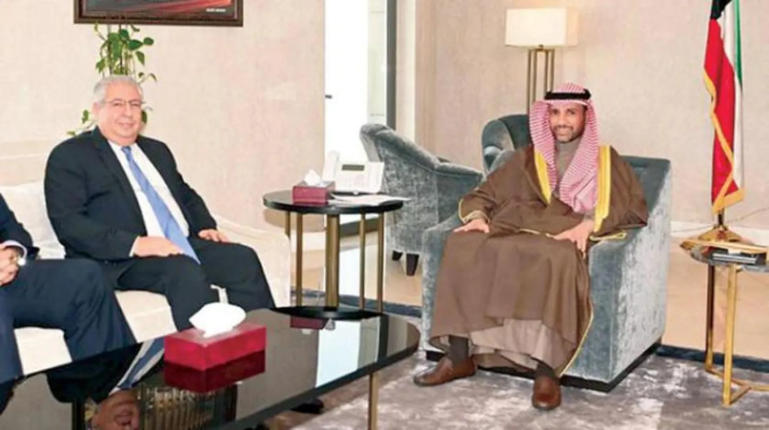 The Speaker of Kuwait’s National Assembly during his meeting with the Egyptian ambassador to Kuwait. (Egyptian Foreign Ministry)