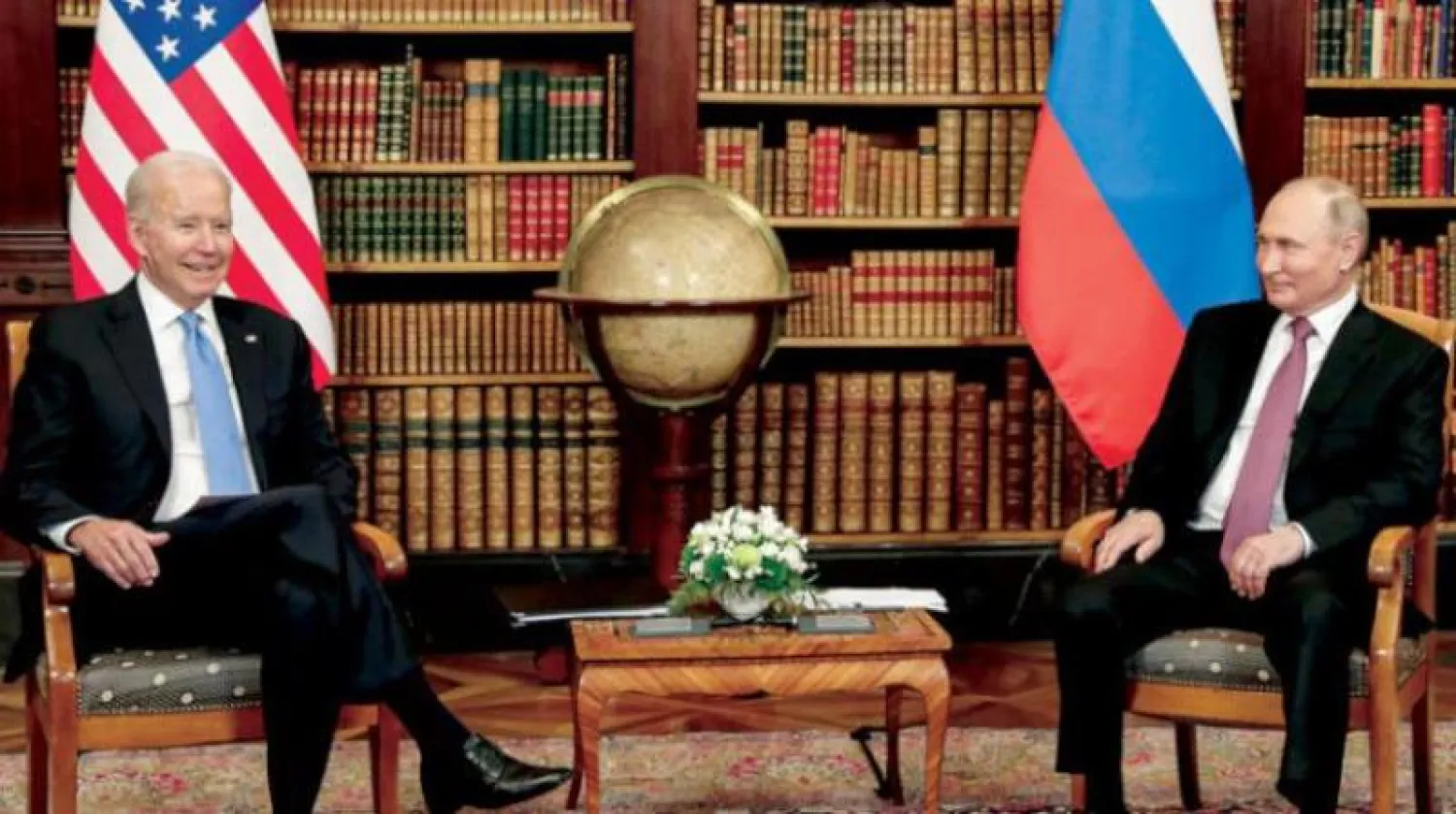بايدن وبوتين لدى لقائهما في جنيف يوم 16 يونيو 2021 (د.ب.أ)