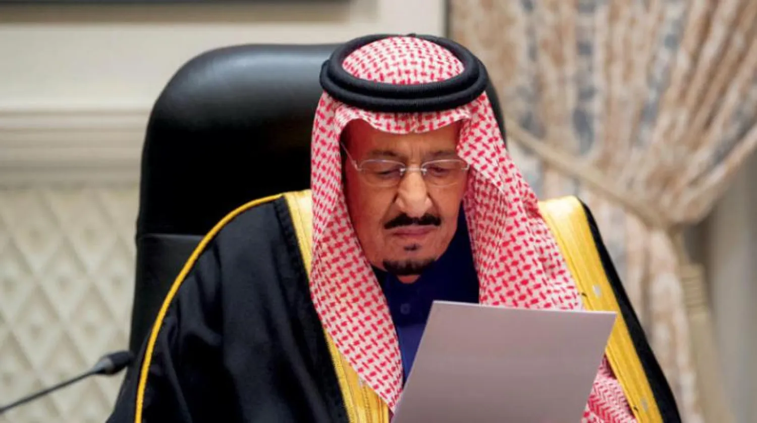 سخنرانی خادم حرمین شریفین در افتتاحیه مجلس شورا شب گذشته به‌صورت ویدئوکنفرانسی (واس)