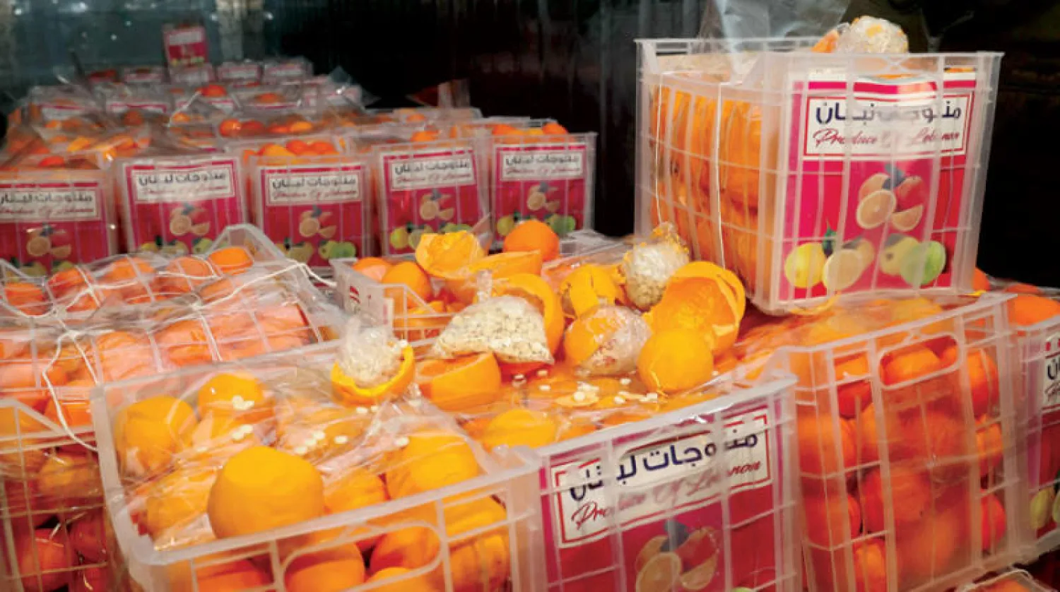 حبوب {كبتاغون} مخبأة في صناديق برتقال كشفتها السلطات اللبنانية في مرفأ بيروت قبل تصديرها إلى الكويت (أ.ف.ب)