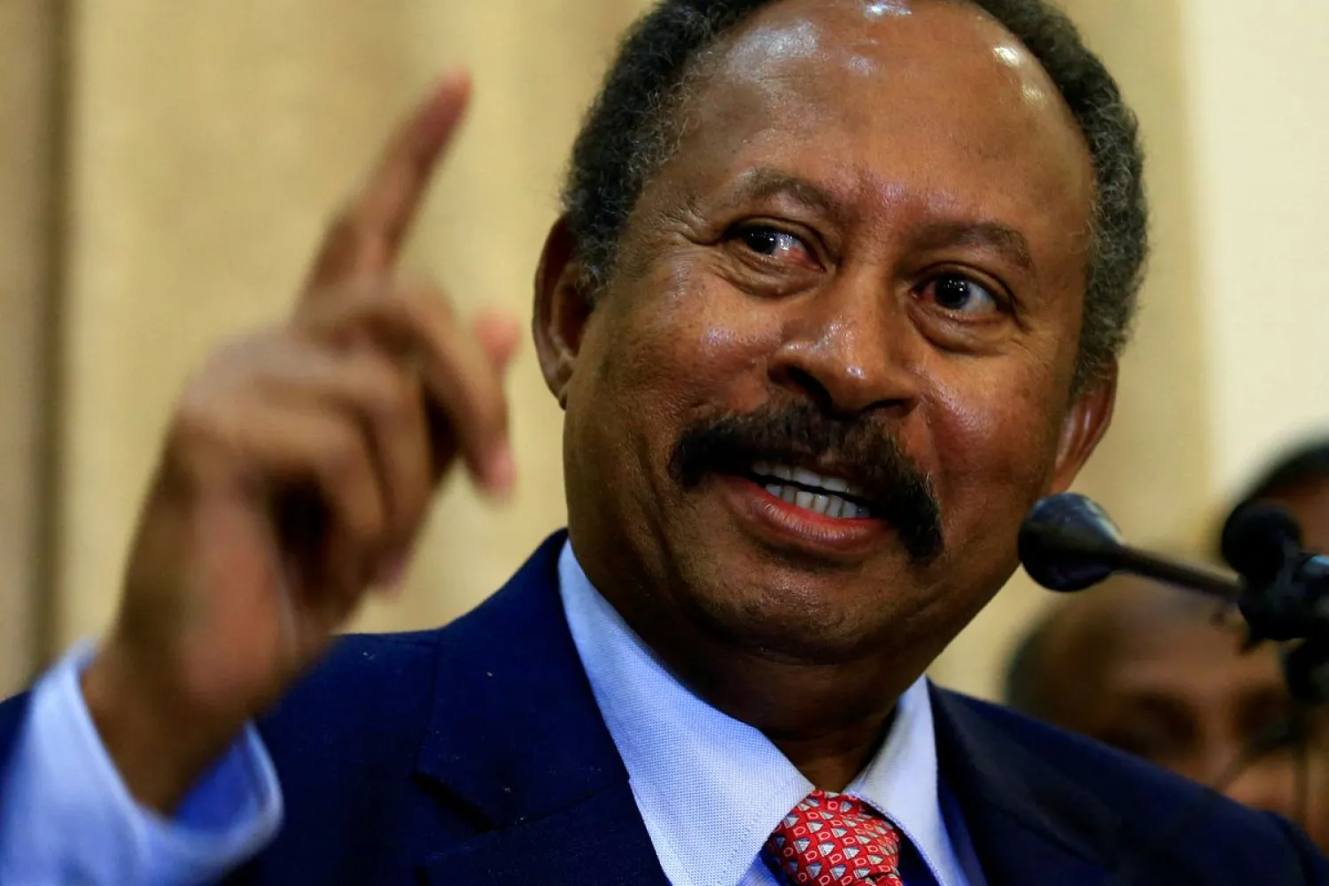 Sudan's new Prime Minister in the transitional government Abdalla Hamdok, addresses a news conference in Khartoum, Sudan August 21, 2019. (Reuters)
