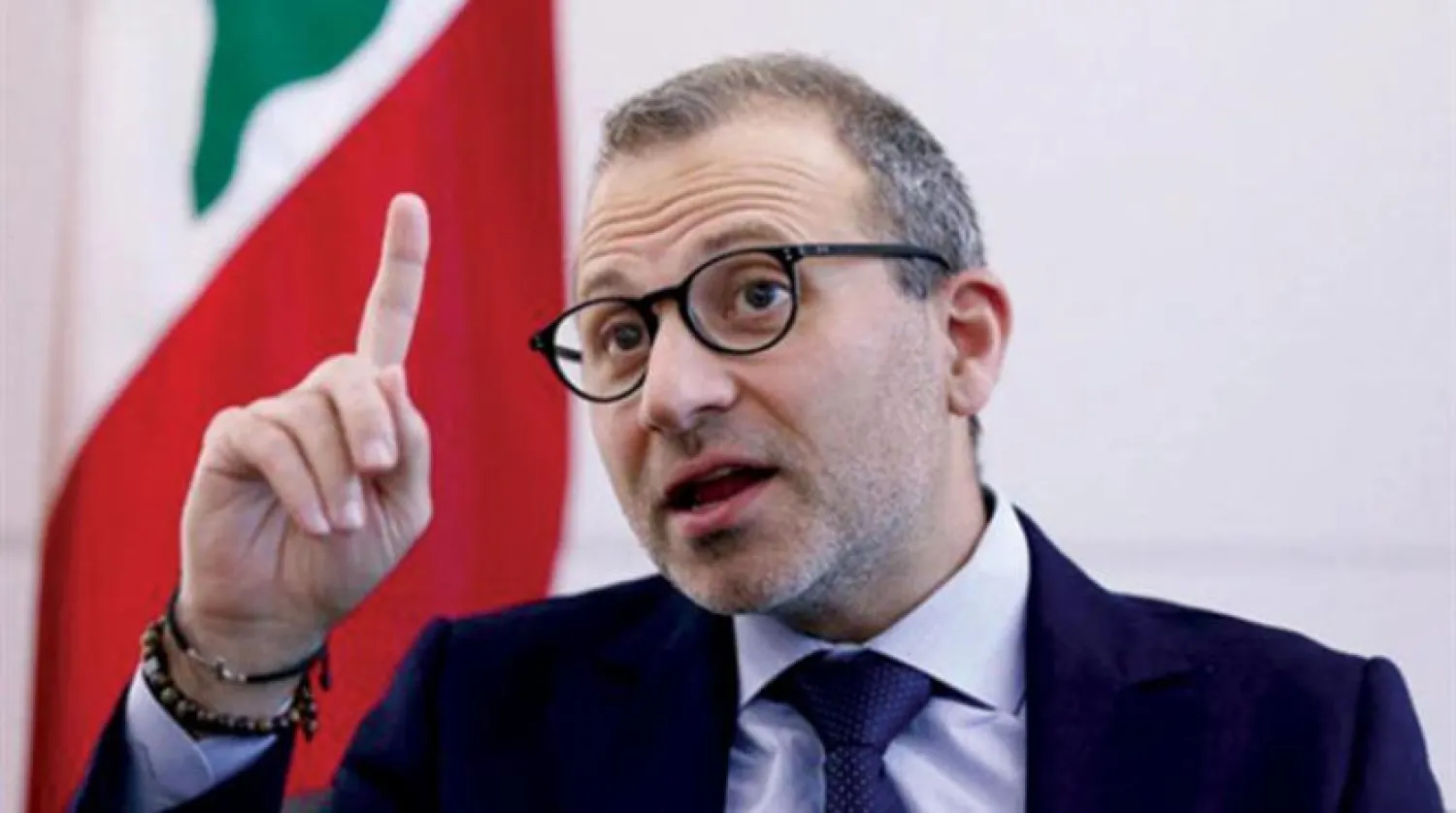 Bassil during his press conference. (FPM)