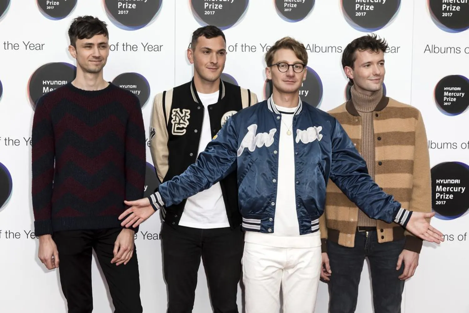 Members of the group Glass Animals, from left, Edmund Irwin-Singer, Joe Seaward, Dave Bayley and Drew MacFarlane appear at the Mercury Prize 2017 awards in London on Sept. 14, 2017. (AP)