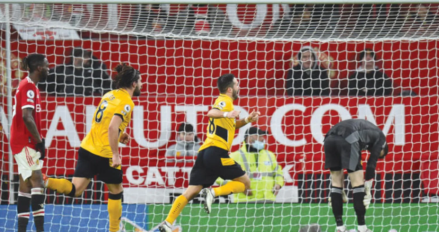 ولفرهامبتون هزم مانشستر يونايتد في «أولد ترافورد» (إ.ب.أ)