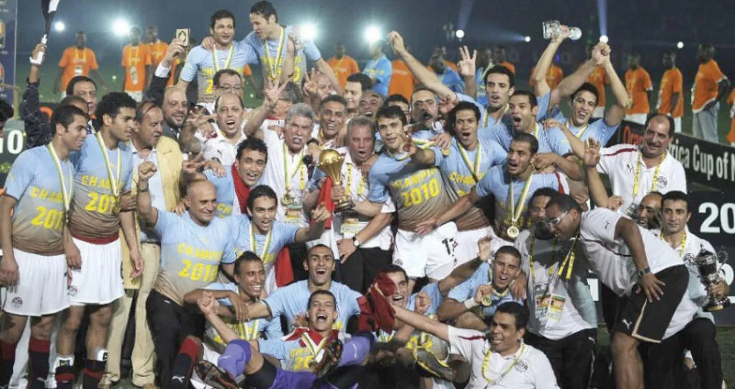 منتخب مصر وآخر كأس للأمم الأفريقية عام 2010 (أ.ب)