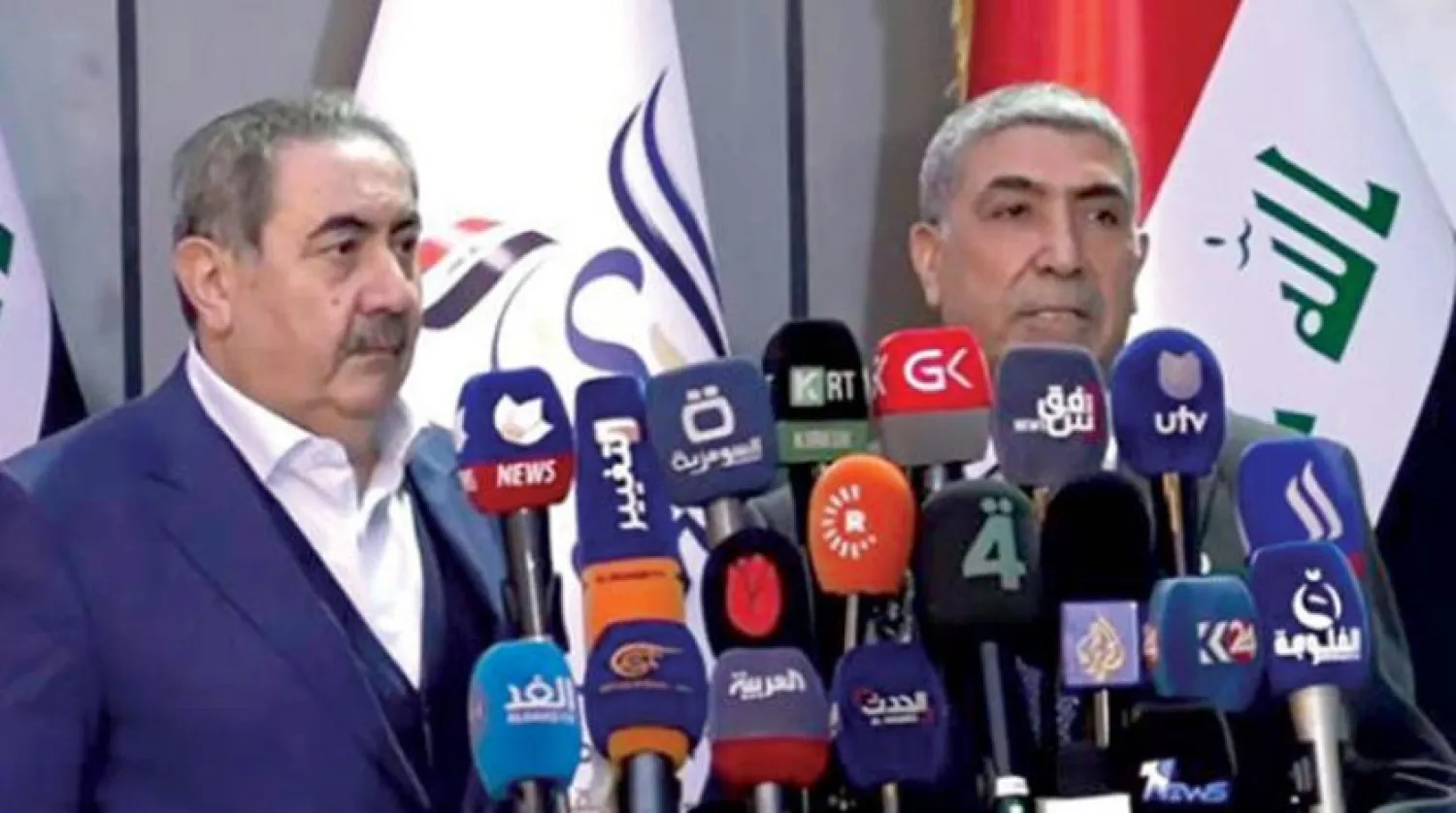 کرد مذاکراتی وفد کے سربراہ ہوشیار زیباری اور صدر تحریک کے رہنما نصار الربیعی کو کل بغداد میں ایک پریس کانفرنس کے دوران دیکھا جا سکتا ہے (رودا نیٹ ورک)