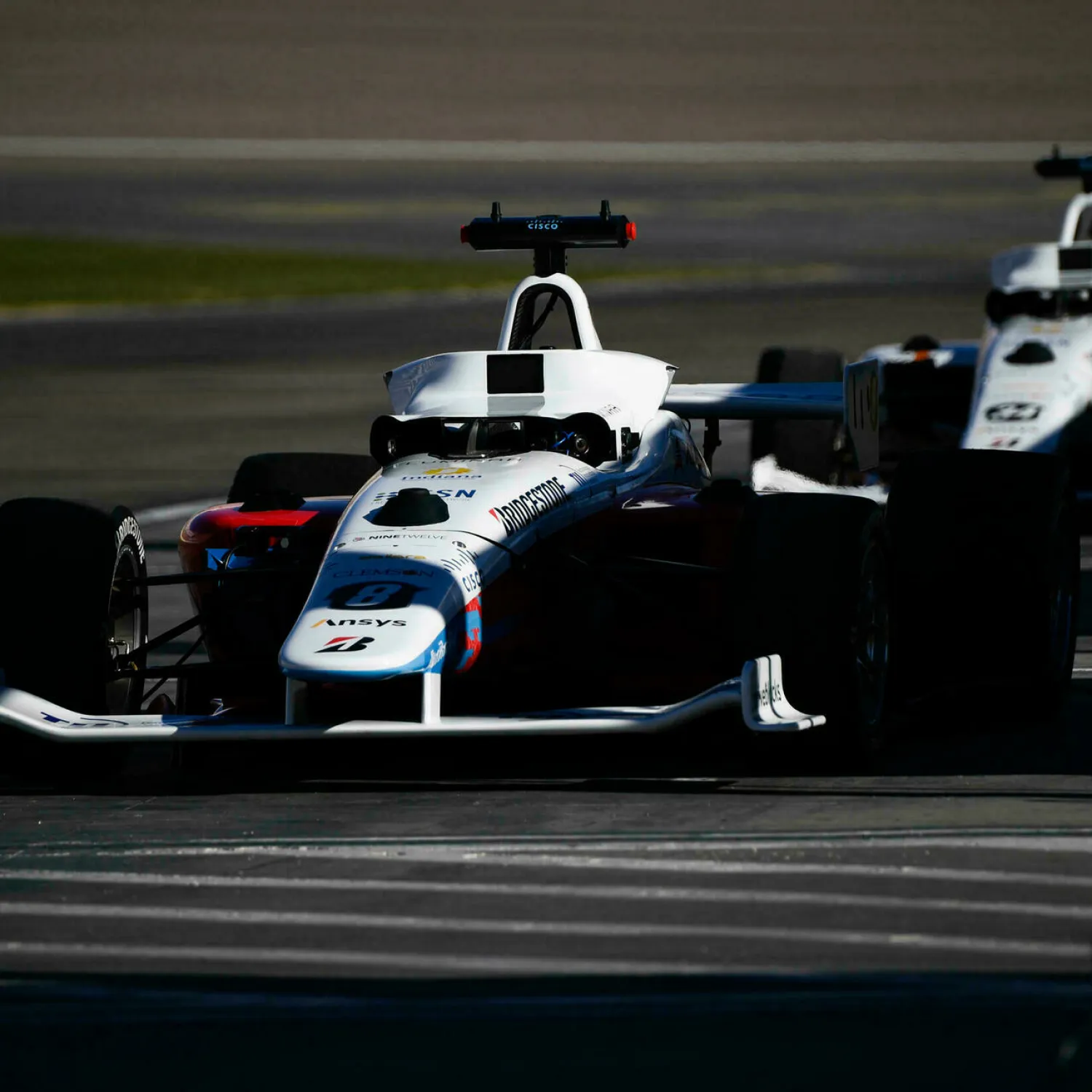 Self-driving cars race at the Las Vegas Motor Speedway. The race pitted teams of students from around the world against one another to rev up the capabilities of autonomous cars Patrick T. FALLON AFP
