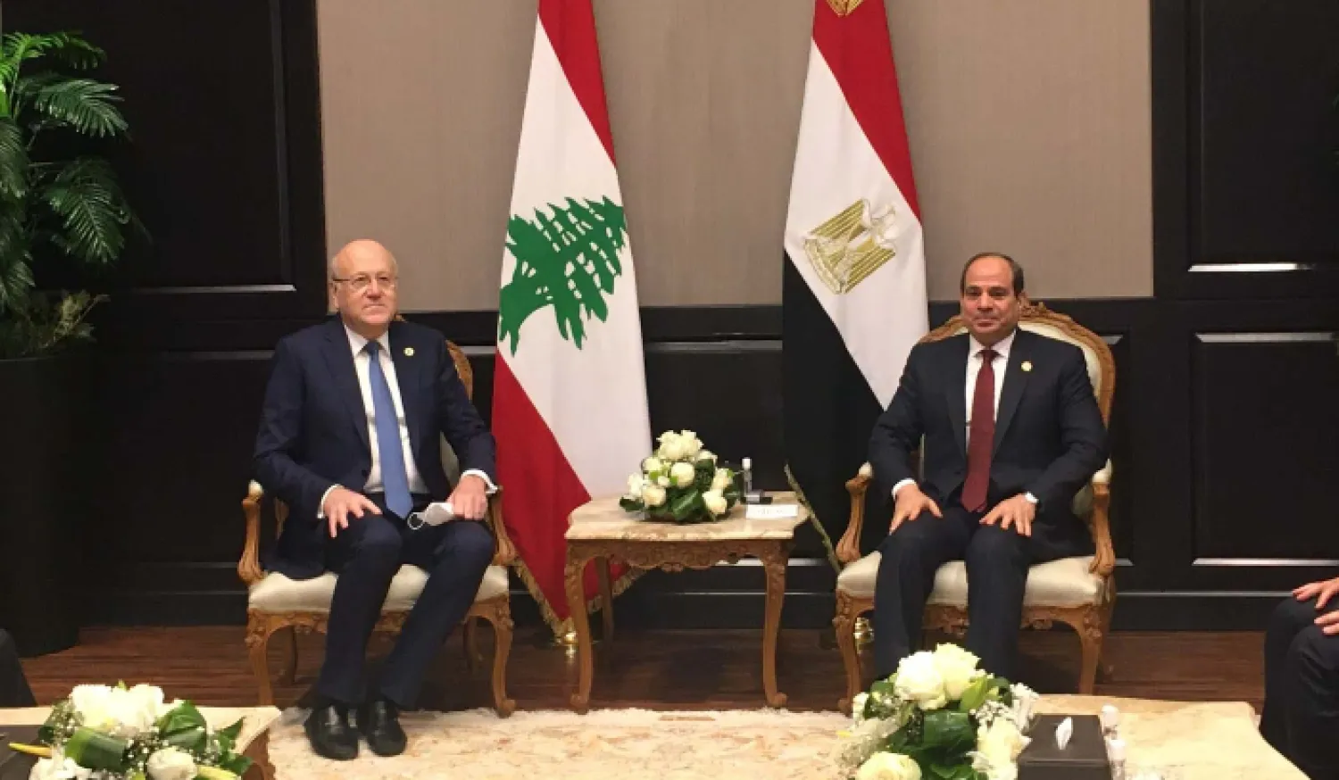 President Abdel Fattah El-Sisi holds talks with Lebanese PM Najib Mikati in Sharm el-Sheikh (NNA)


