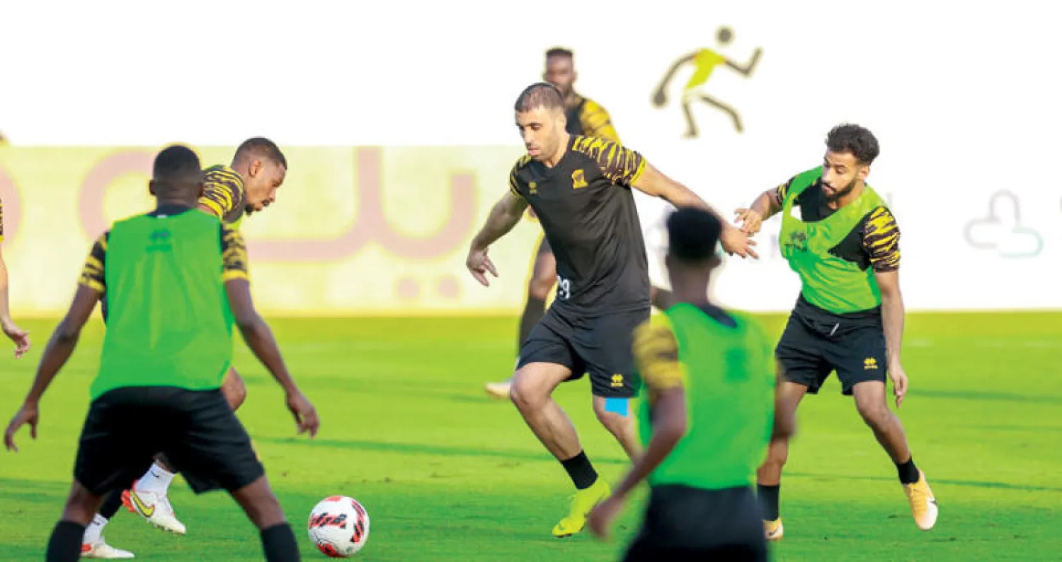 حمد الله خلال تدريبات الاتحاد الأخيرة (الشرق الأوسط)
