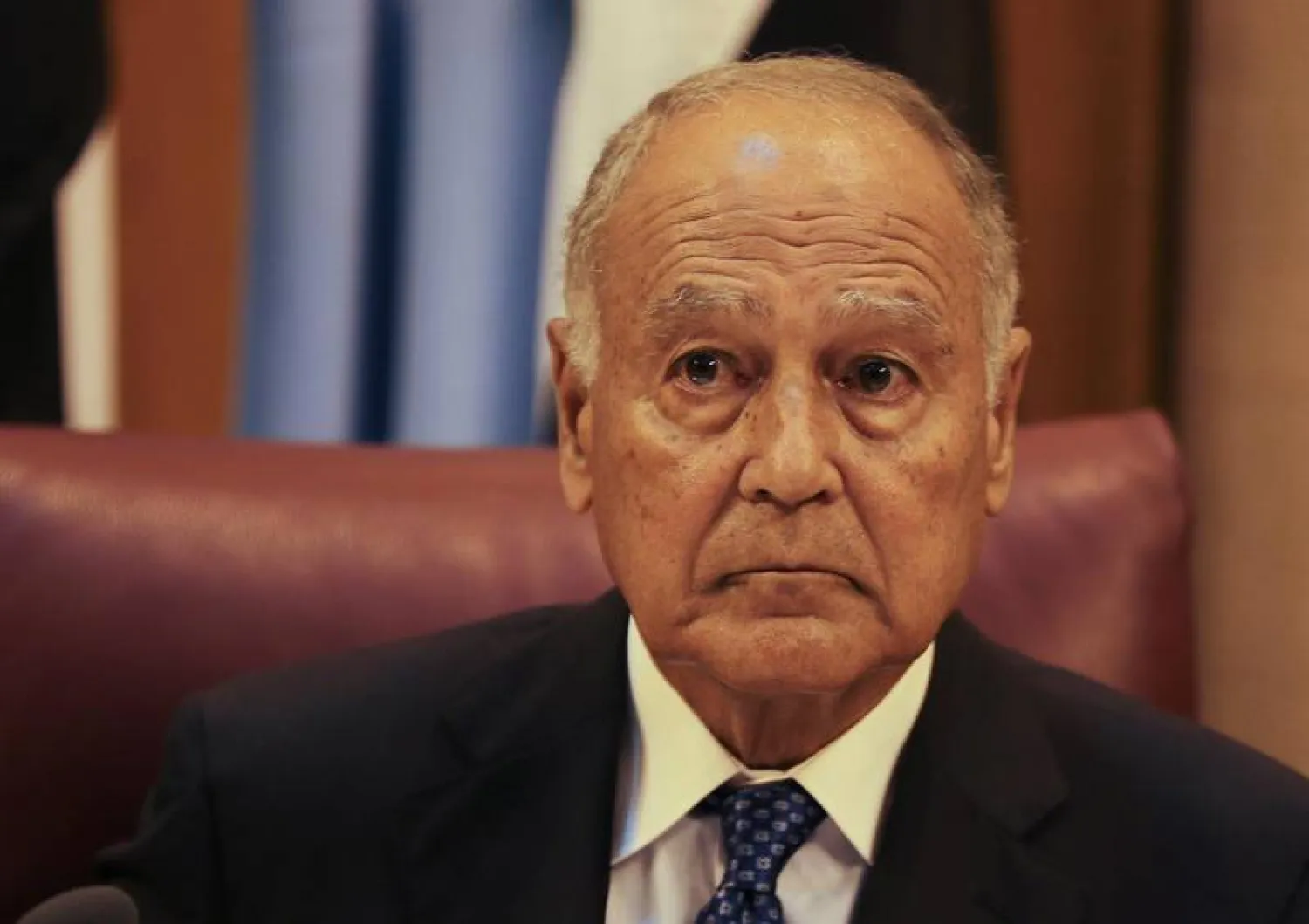Arab League Secretary-General Ahmed Aboul Gheit looks on during the opening of Arab foreign ministers meeting in Cairo, Egypt September 11, 2018. (Reuters)
