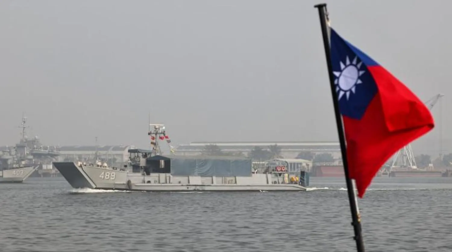 A Taiwan flag is seen during a navy drill ahead of the Lunar New Year in Kaohsiung, Taiwan, January 27, 2021. (Reuters)

