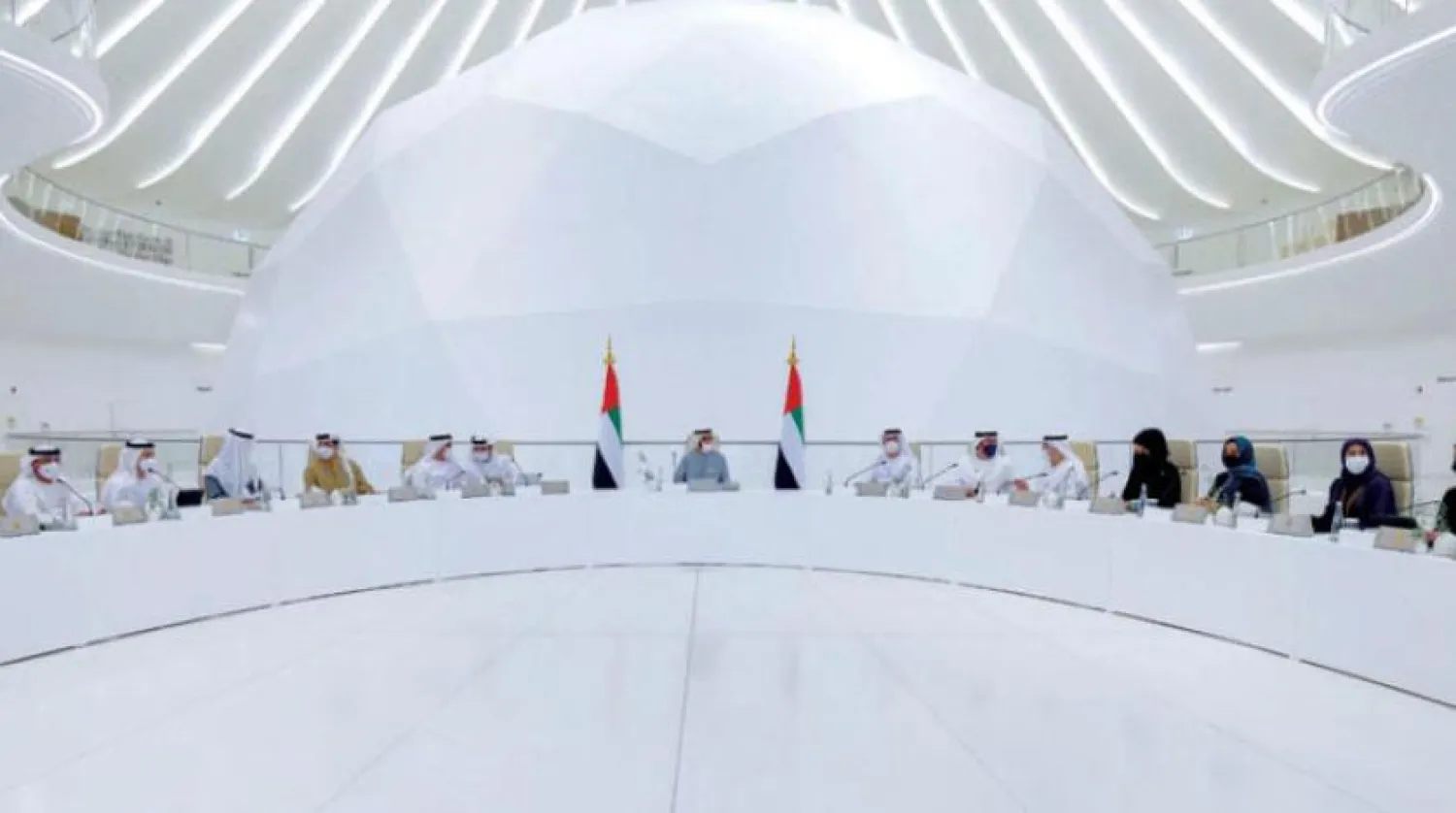 The cabinet meets at the Dubai Expo 2020's UAE pavilion on Friday. (WAM)