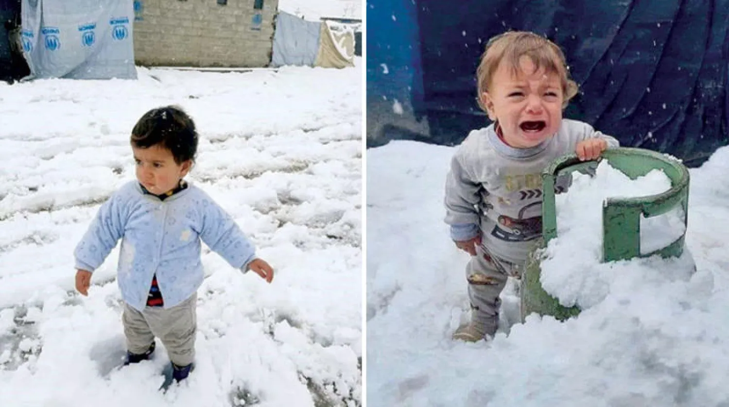صور تداولها عراقيون عبر مواقع التواصل لأطفال نازحين في مخيمات