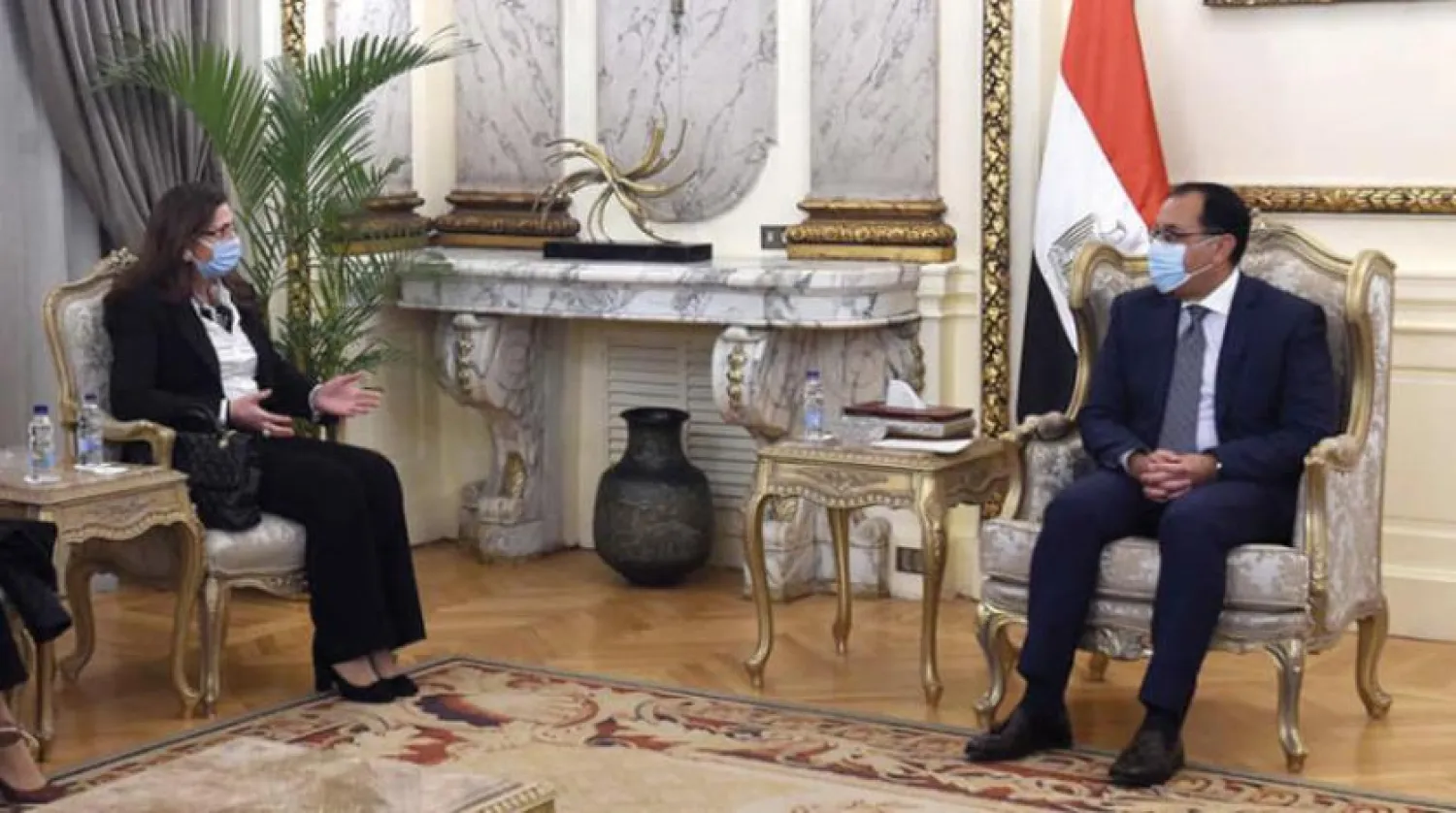 Medbuli’nin, Birleşmiş Milletler Genel Sekreter Yardımcısı ile yaptığı görüşme esnasında (Mısır Kabinesi)