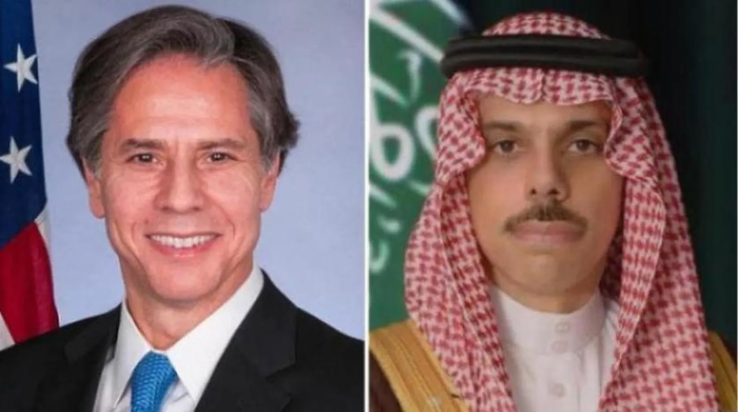 
شاهزاده فیصل بن فرحان وزیر خارجه  سعودی و آنتونی بلینکن وزیر خارجه آمریکا (الشرق الاوسط)