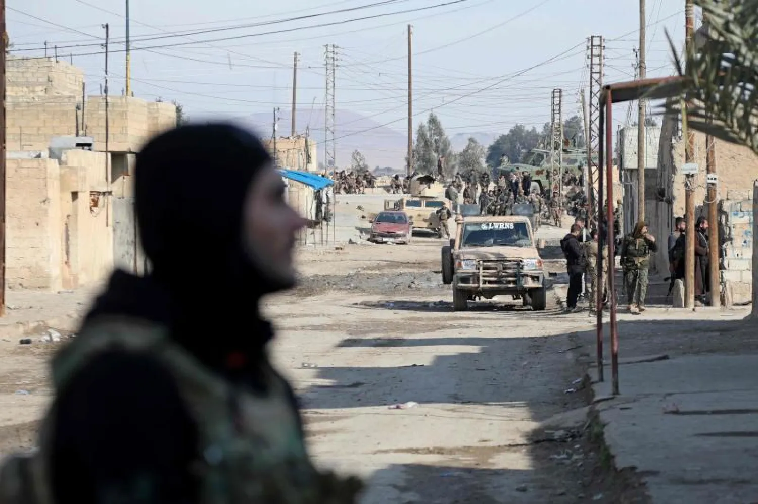 انتشار قوات الأمن الكردية في مدينة الحسكة شمال سوريا (أ.ف.ب)