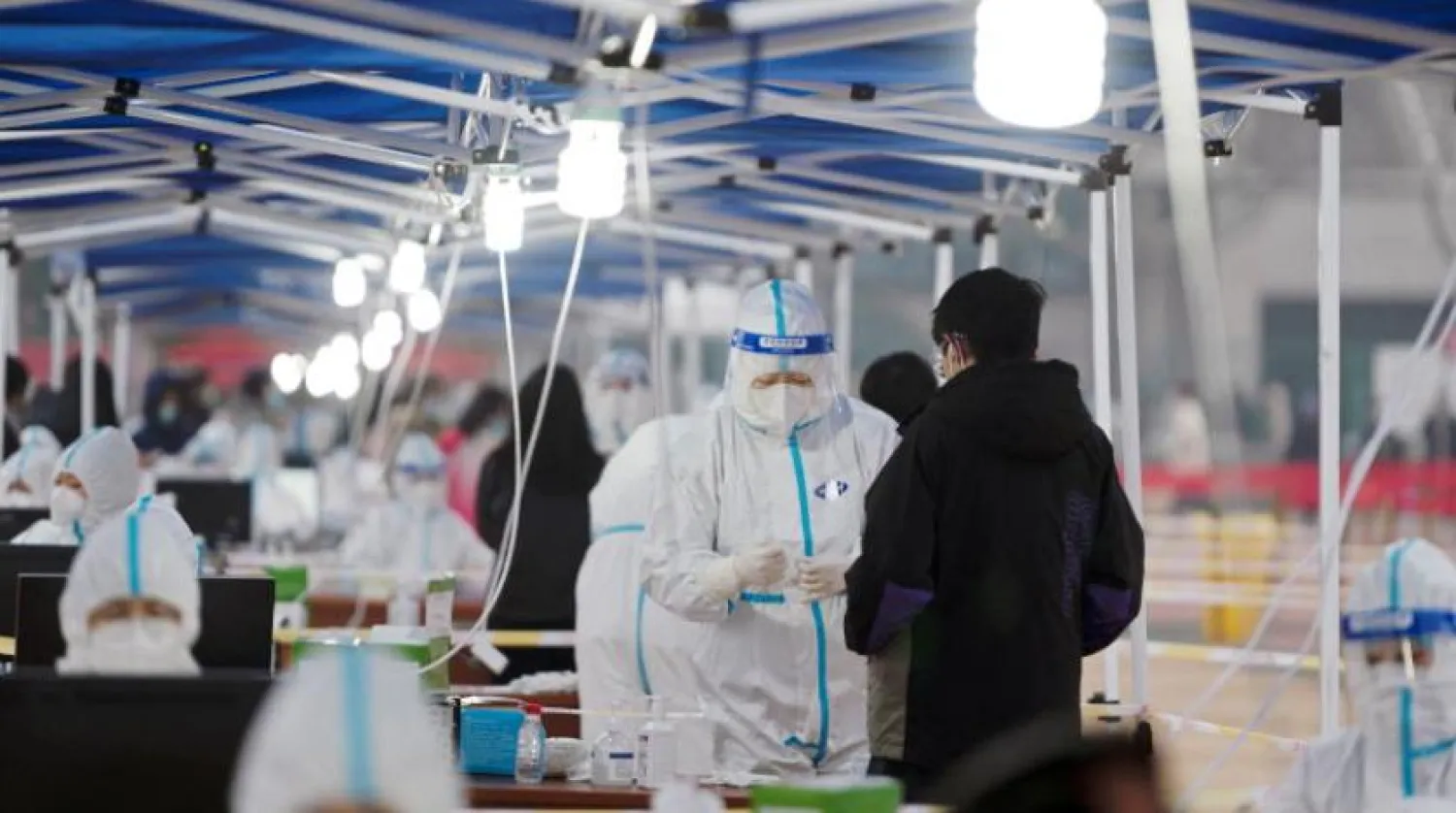 Şian'da koronavirüsle mücadele için kurulan bir merkez (Reuters)
