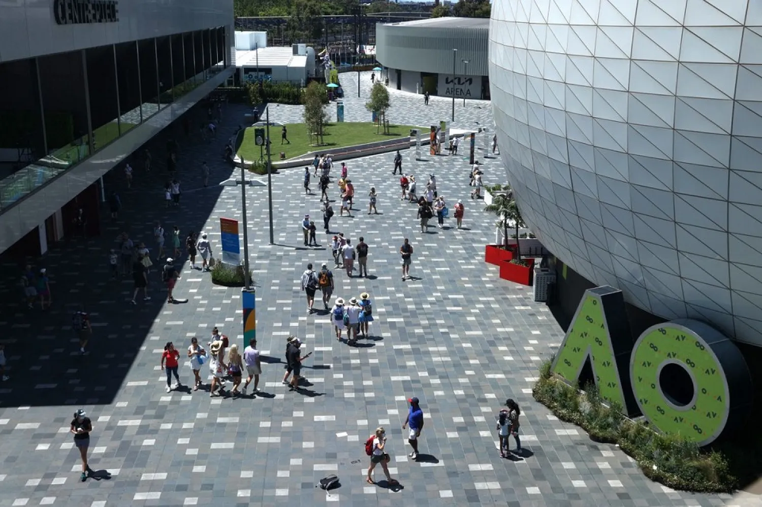General view of fans in Melbourne Park, January 19, 2022. (Reuters)