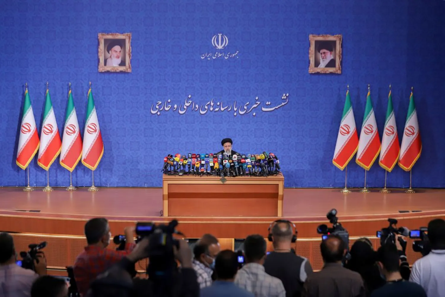 Iranian President Ebrahim Raisi attends a news conference in Tehran, Iran June 21, 2021. Majid Asgaripour/WANA (West Asia News Agency) via REUTERS
