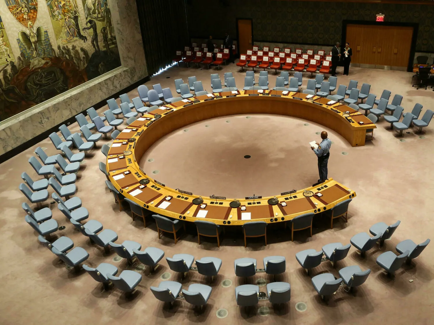 The UN Security Council chamber, shown in 2017. Stephane LEMOUTON POOL/AFP/File
