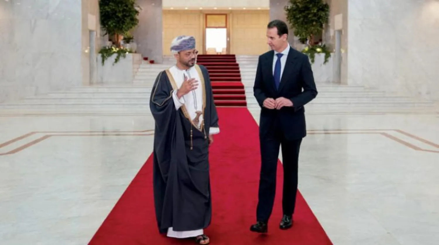Syrian President Bashar Al-Assad and Omani Foreign Minister in Damascus (SANA)