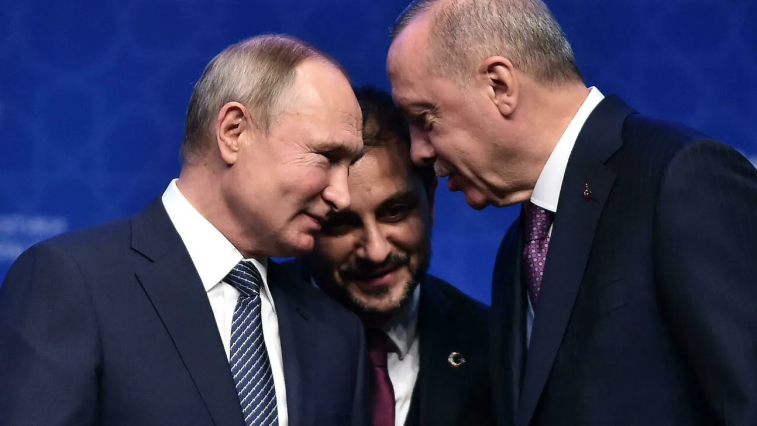 Russian President Vladimir Putin calls his Turkish counterpart Recep Tayyip Erdogan 'a real man' who keeps his word. Ozan KOSE AFP
