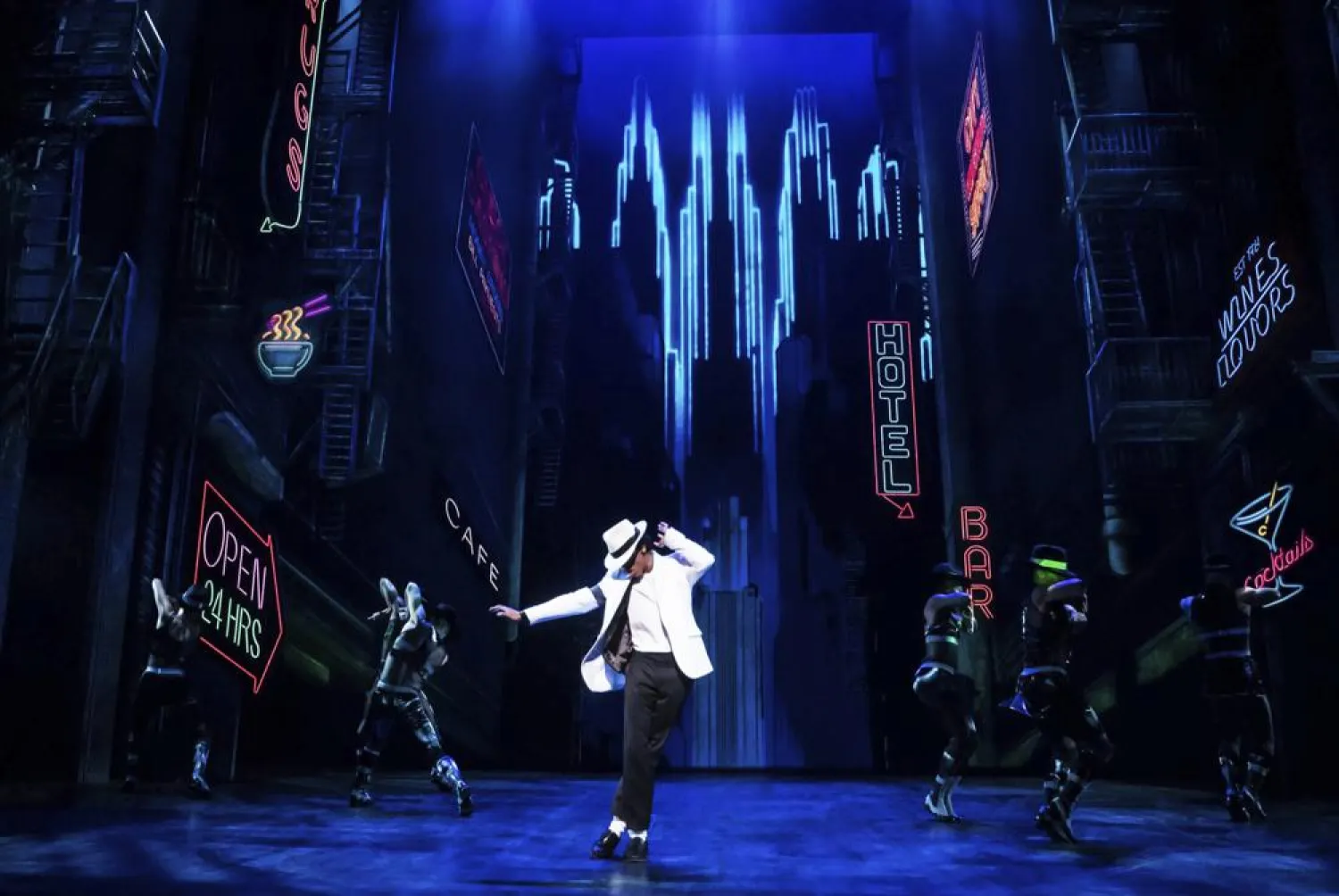 This image released by O&M shows Myles Frost as Michael Jackson in the musical "MJ." (O&M via AP)