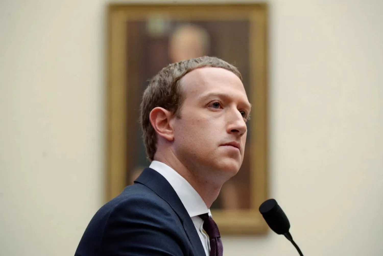 Facebook Chairman and CEO Mark Zuckerberg testifies at a House Financial Services Committee hearing in Washington, US, October 23, 2019. (Reuters)