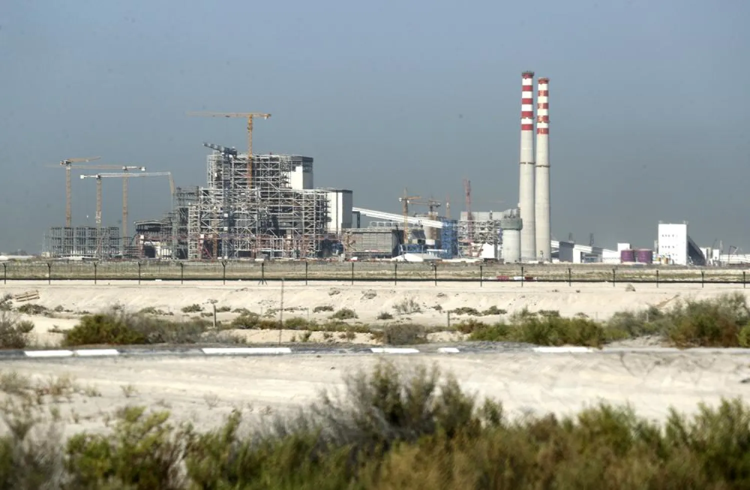 FILE - The coal-powered Hassyan power plant is seen under construction in Dubai, United Arab Emirates, on Oct. 14, 2020. (AP Photo/Kamran Jebreili, File)
