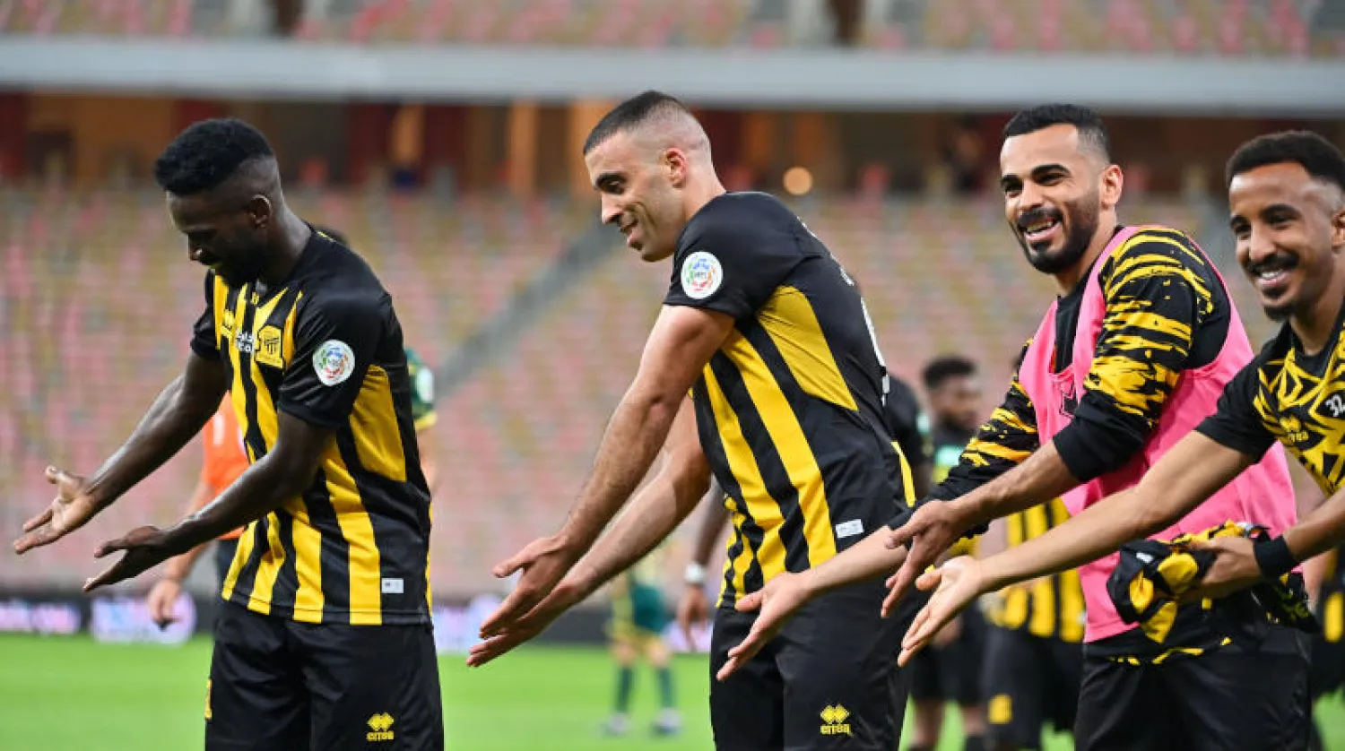 احتفالية عبد الرزاق حمد الله بهدفه في شباك النصر (تصوير: علي خمج)