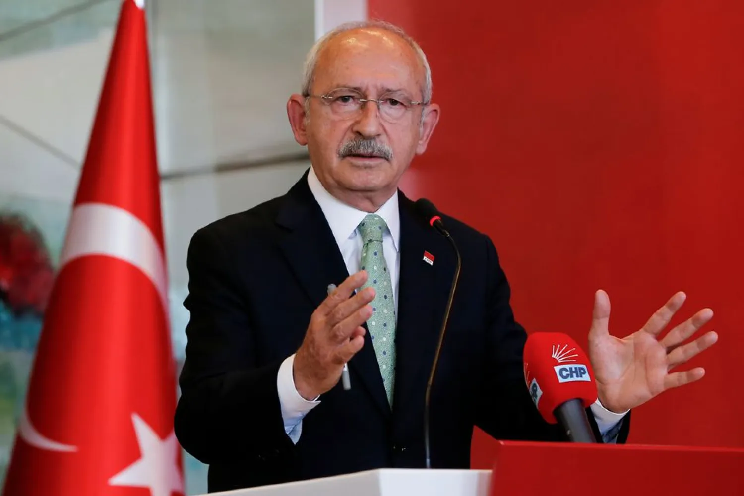 Kemal Kilicdaroglu, the leader of the main opposition Republican People's Party (CHP), speaks during a news conference in Ankara, Turkey October 11, 2021. REUTERS/Cagla Gurdogan

