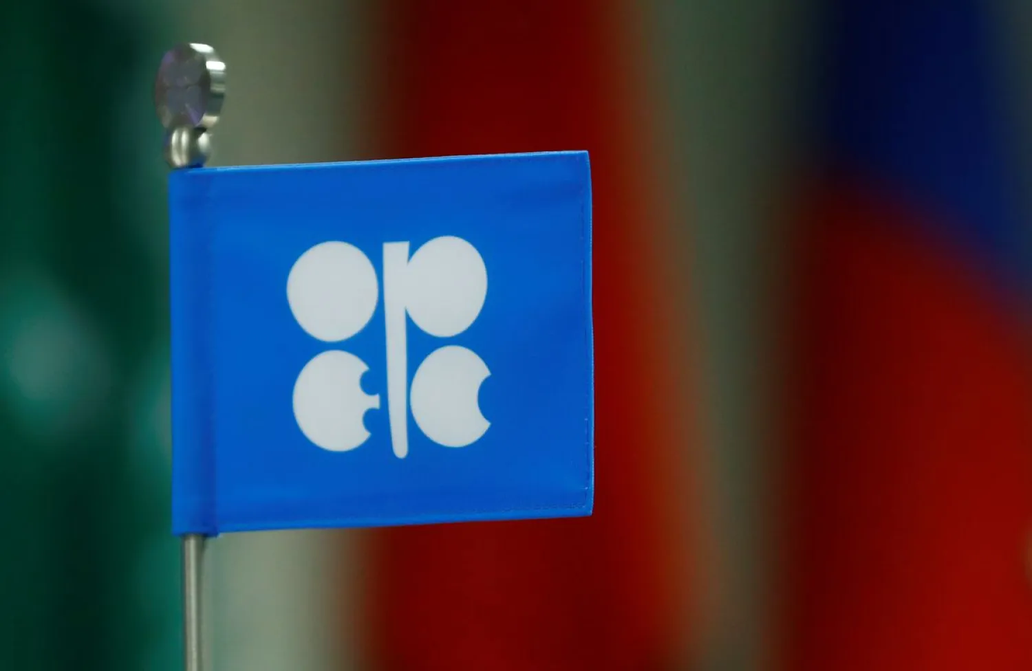 A flag with the OPEC logo is seen during a meeting. Reuters