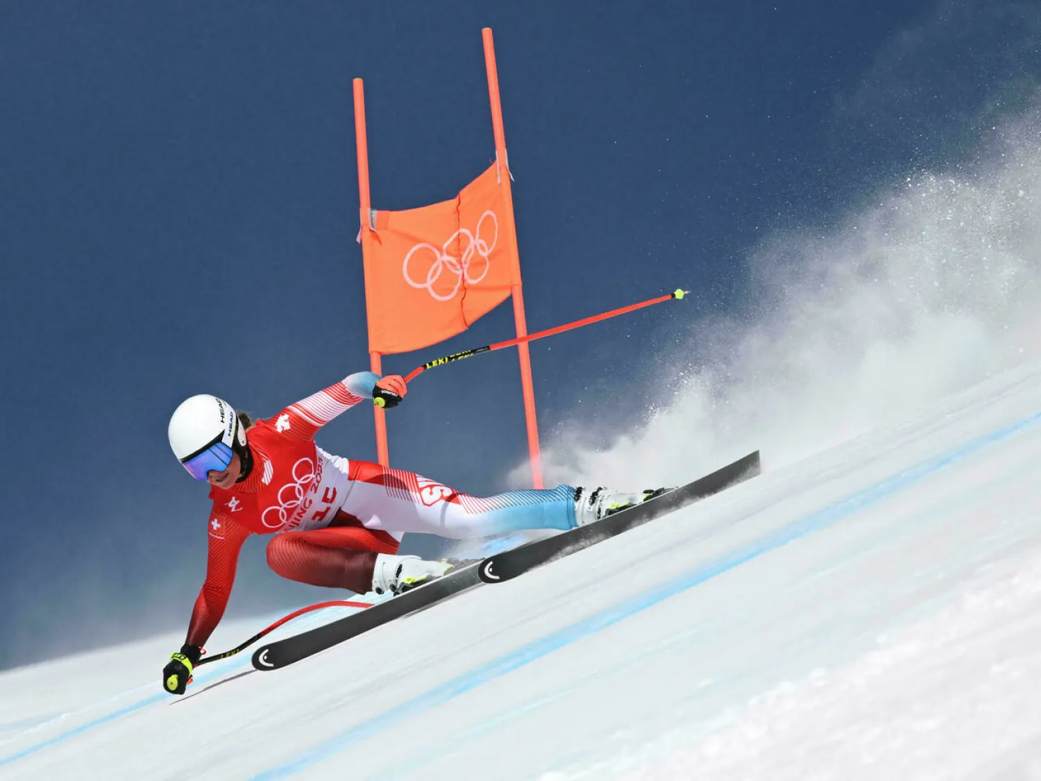 Corinne Suter won the women's downhill for Switzerland Fabrice. COFFRINI AFP
