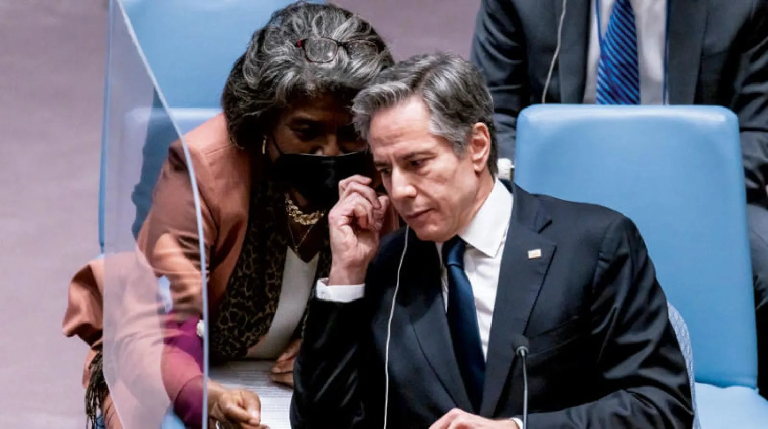 قرر بلينكن تعديل برنامج سفره لألمانيا للمشاركة في مؤتمر ميونيخ للأمن والتوجه إلى نيويورك لمخاطبة أعضاء مجلس الأمن (إ.ب.أ)