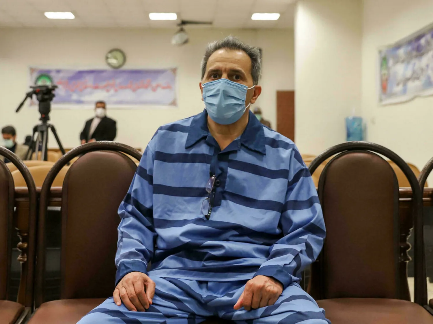 Jamshid Sharmahd, 66, potentially faces the death penalty for 'corruption on earth' in connection with a 2008 mosque bombing. Koosha MAHSHID FALAHI MIZAN NEWS AGENCY/AFP
