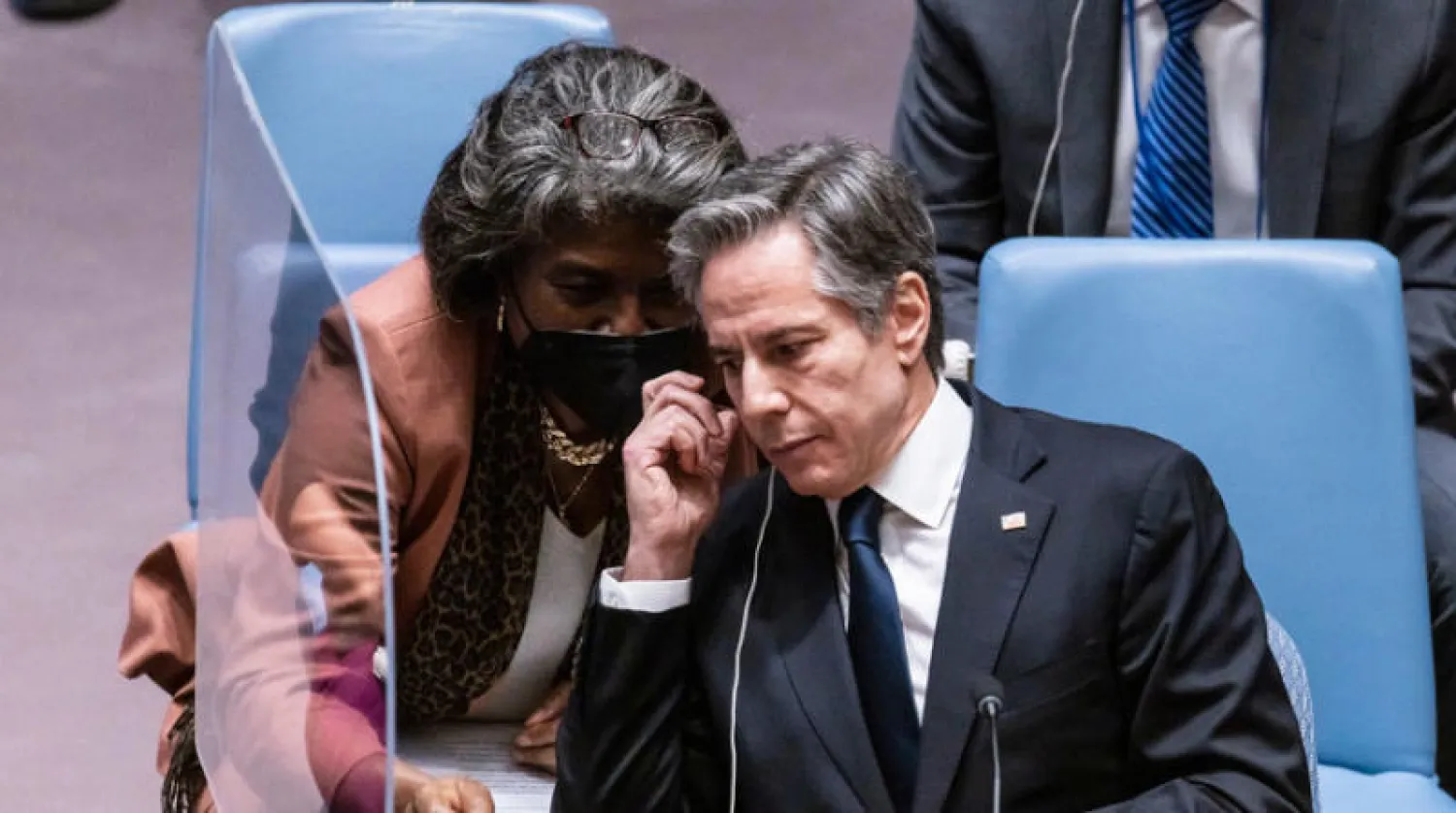 قرر بلينكن تعديل برنامج سفره لألمانيا للمشاركة في مؤتمر ميونيخ للأمن والتوجه إلى نيويورك لمخاطبة أعضاء مجلس الأمن (إ.ب.أ)