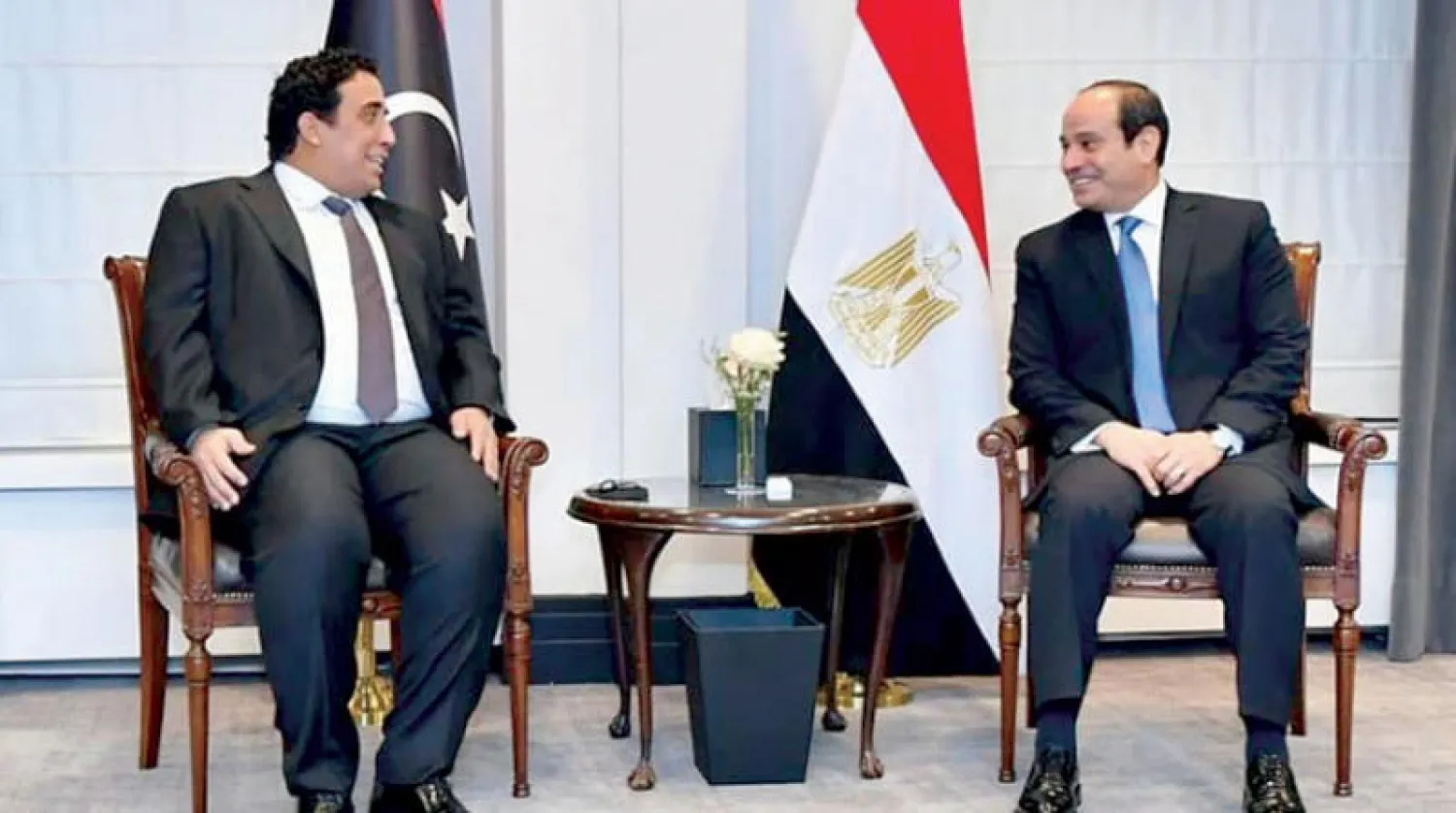 الرئيس المصري ورئيس المجلس الرئاسي الليبي في بروكسل (الرئاسة المصرية)