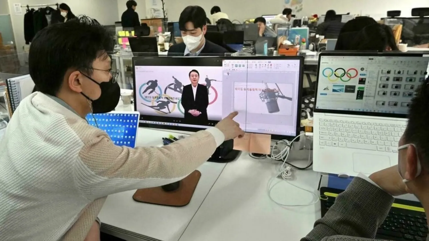 AI Yoon's creators believe he is the world's first official deepfake candidate Jung Yeon-je AFP
