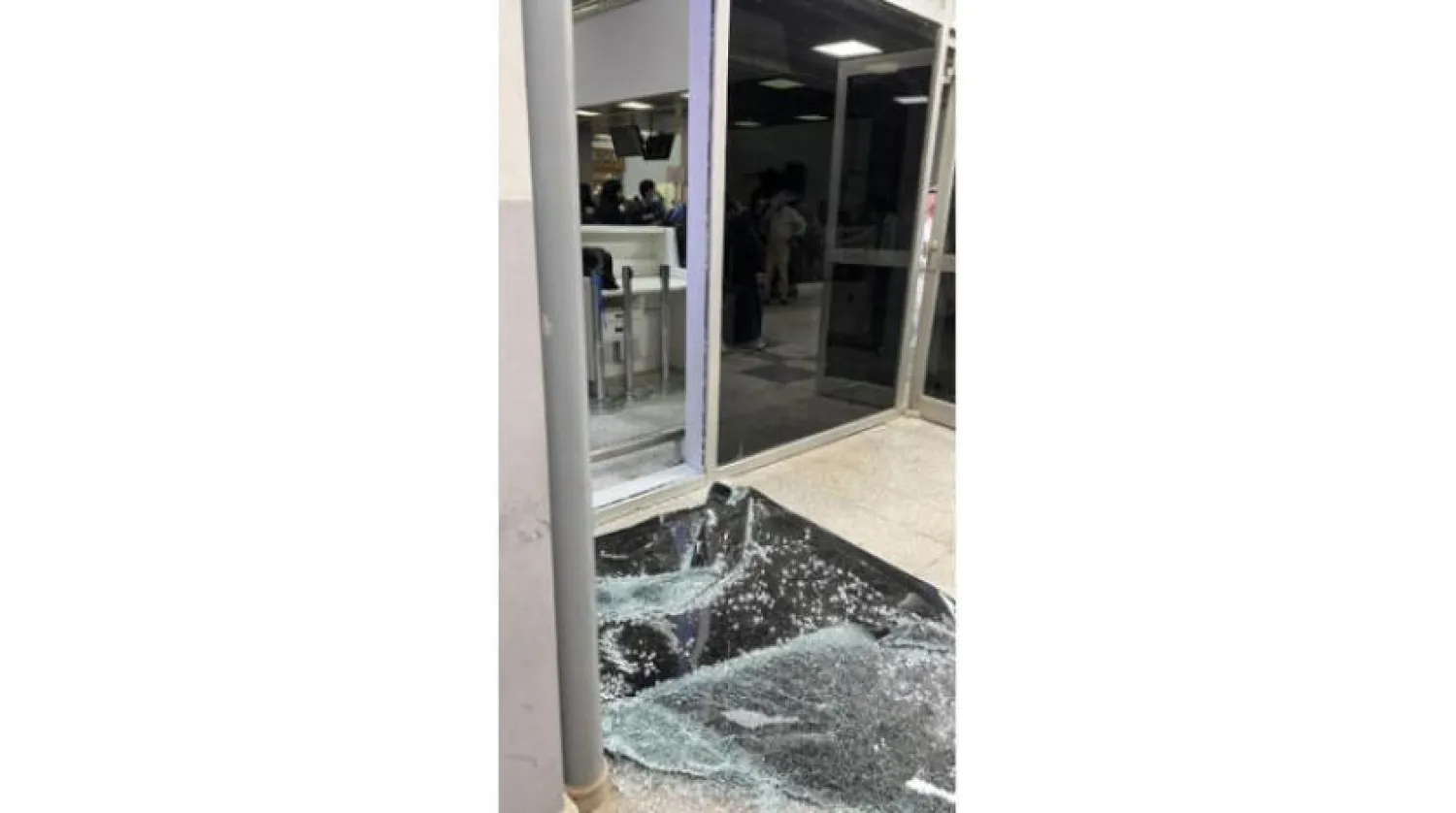 Damage is seen at Jazan airport after the attack. (Asharq Al-Awsat)