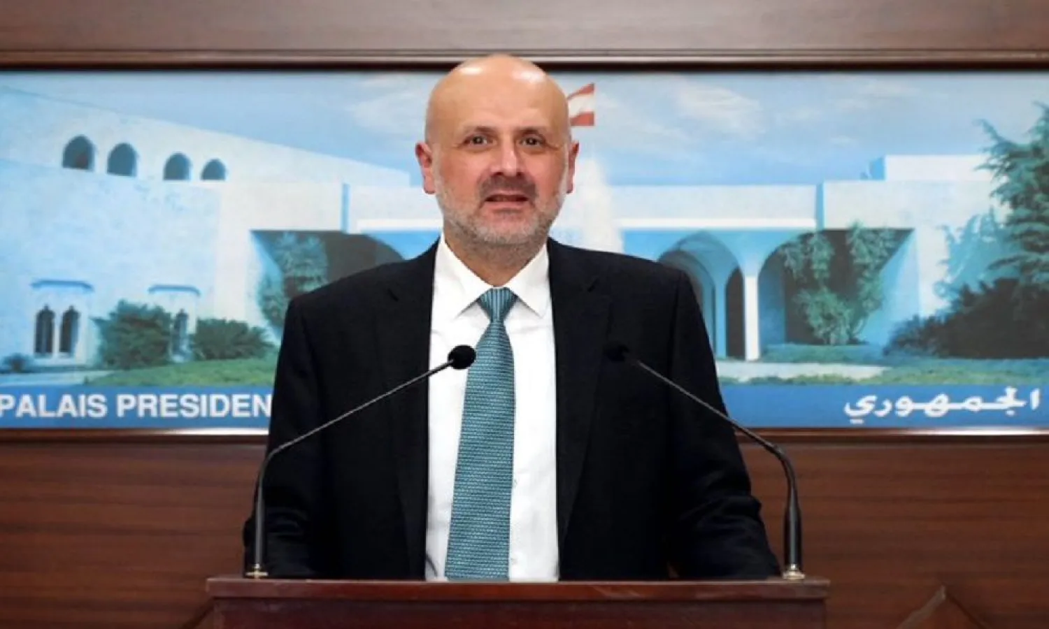 Lebanese Interior Minister Bassam Mawlawi after a meeting with President Michel Aoun on Jan. 13, 2022 in Baabda. (Dalati & Nohra) 