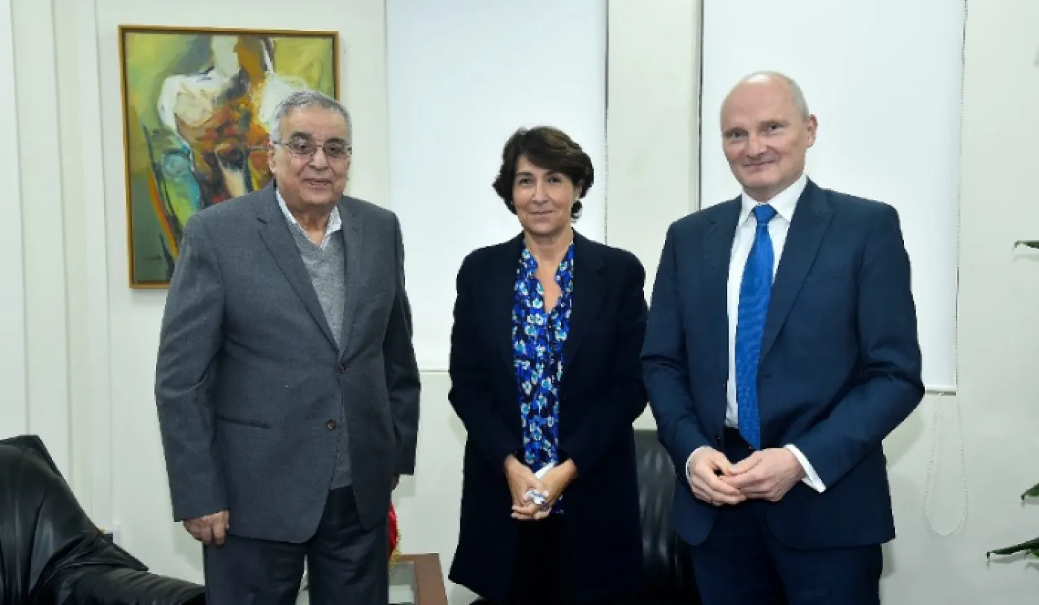 Foreign Minister Abdallah Bou Habib meets with the French and German ambassadors in Beirut (NNA)