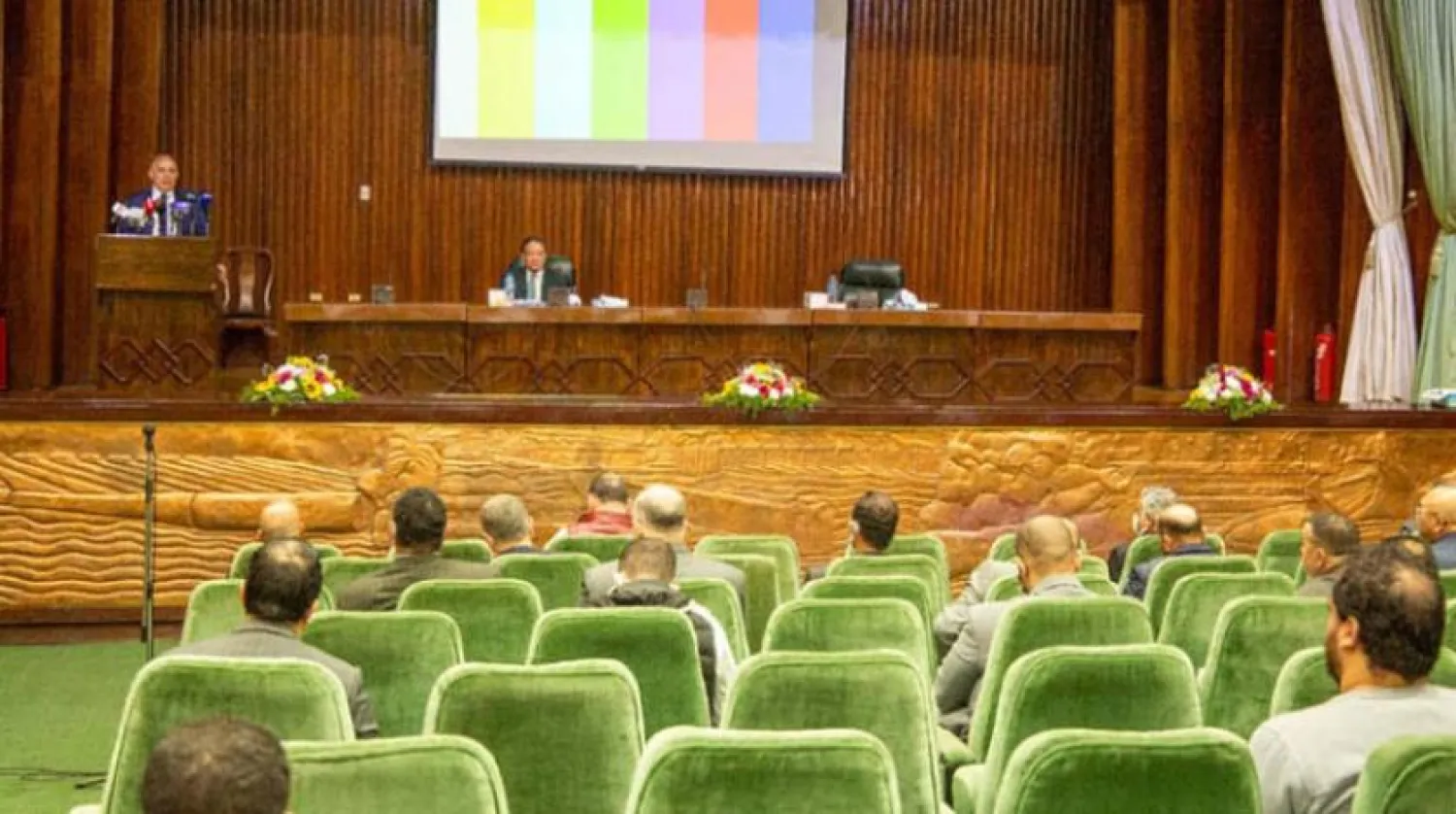  The Egyptian Minister of Irrigation during his meeting with journalists and media professionals in Cairo. (Egyptian government) 

