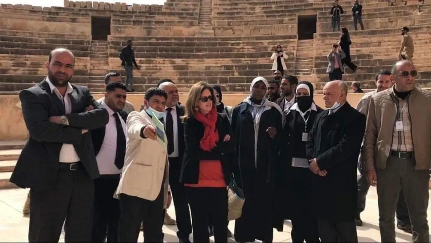 UN Secretary-General's Special Adviser on Libya Stephanie Williams visits Sabratha. Photo: Her Twitter account