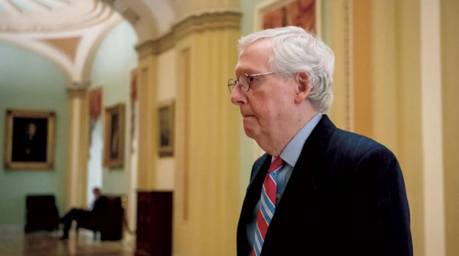 زعيم الأقلية الجمهورية في مجلس الشيوخ ميتش ماكونيل (إ.ب.أ)