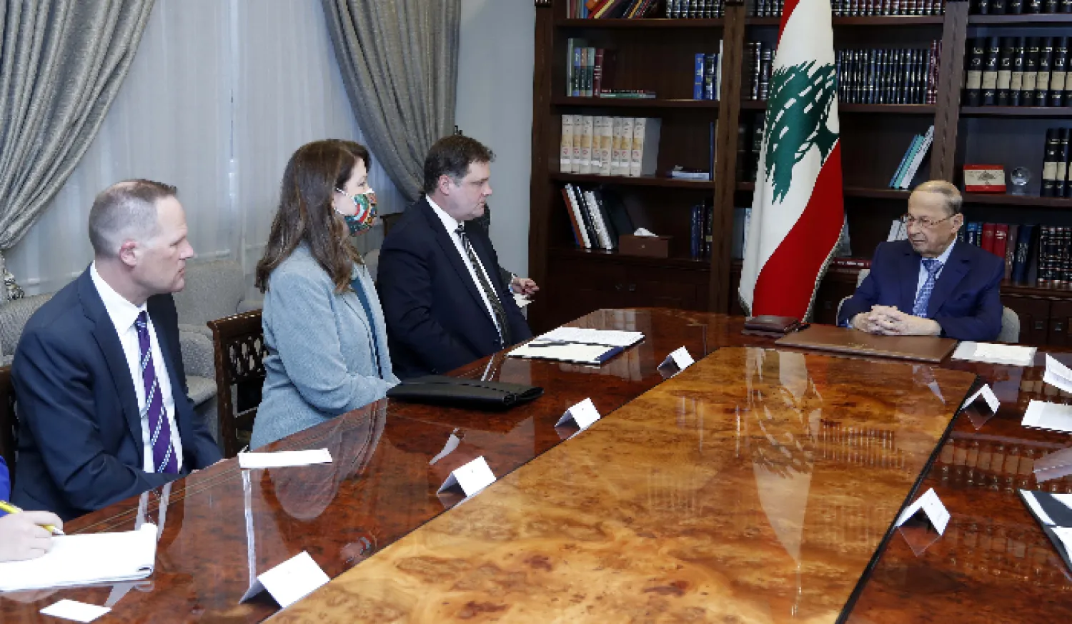 President Michel Aoun met on Tuesday with a US delegation from the Treasury (NNA)