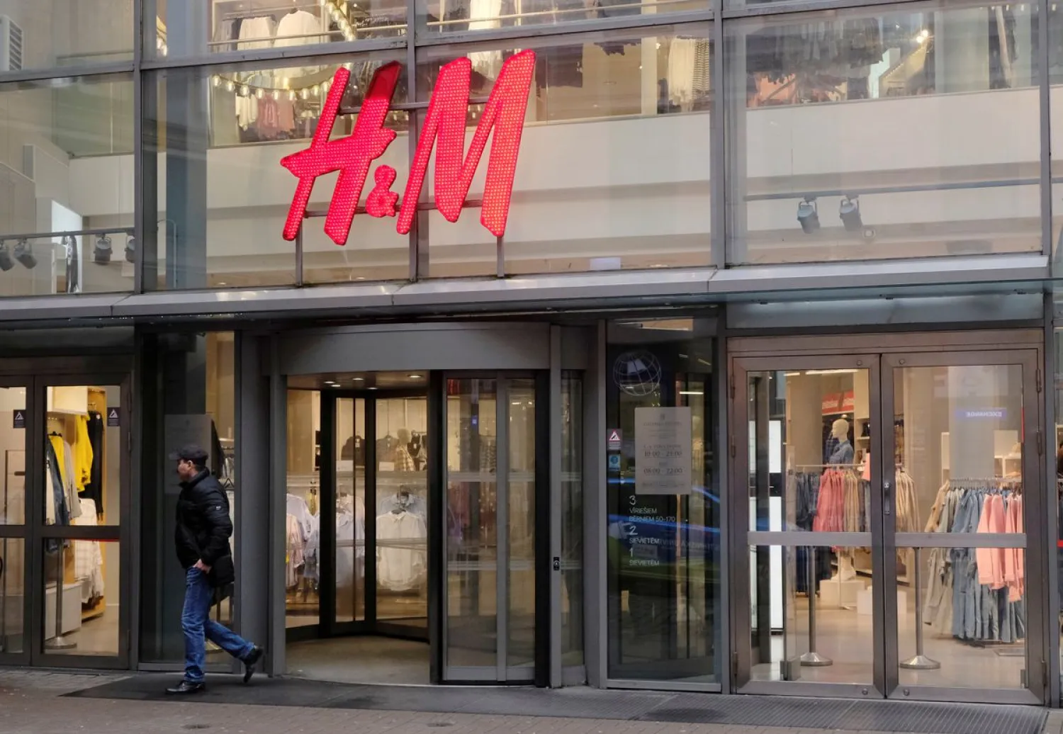 A man leaves H&M shop in Riga, Latvia January 30, 2020. REUTERS/Ints Kalnins/File Photo